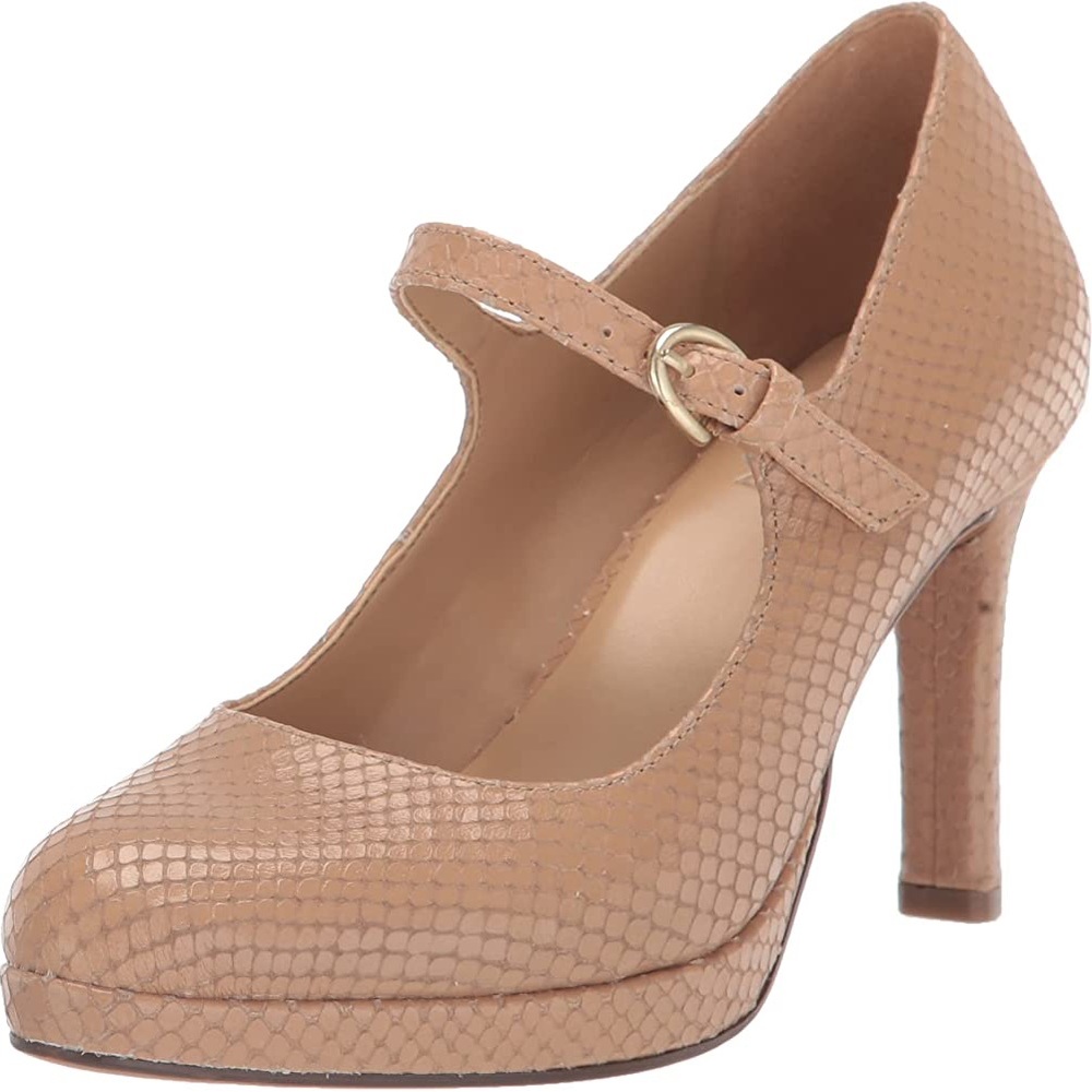 Naturalizer Talissa Birch Snake 9 Narrow Mary Jane Heel Pump
